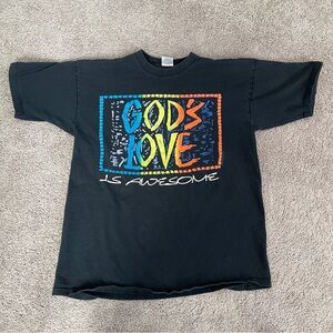 Vintage 90s “God’s Love Is Awesome” Jesus Tee Single Stitch XL